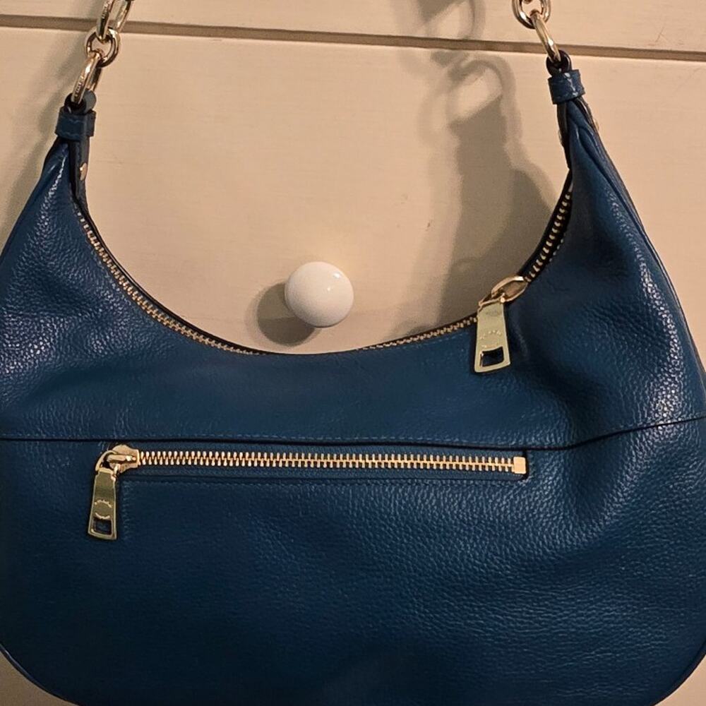 Coach Harley East West Teal Pebbled Leather Hobo Shoulder Bag - Picture 2 of 5